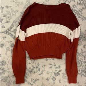 Garage Color Block Fall Cropped Sweater Size XS